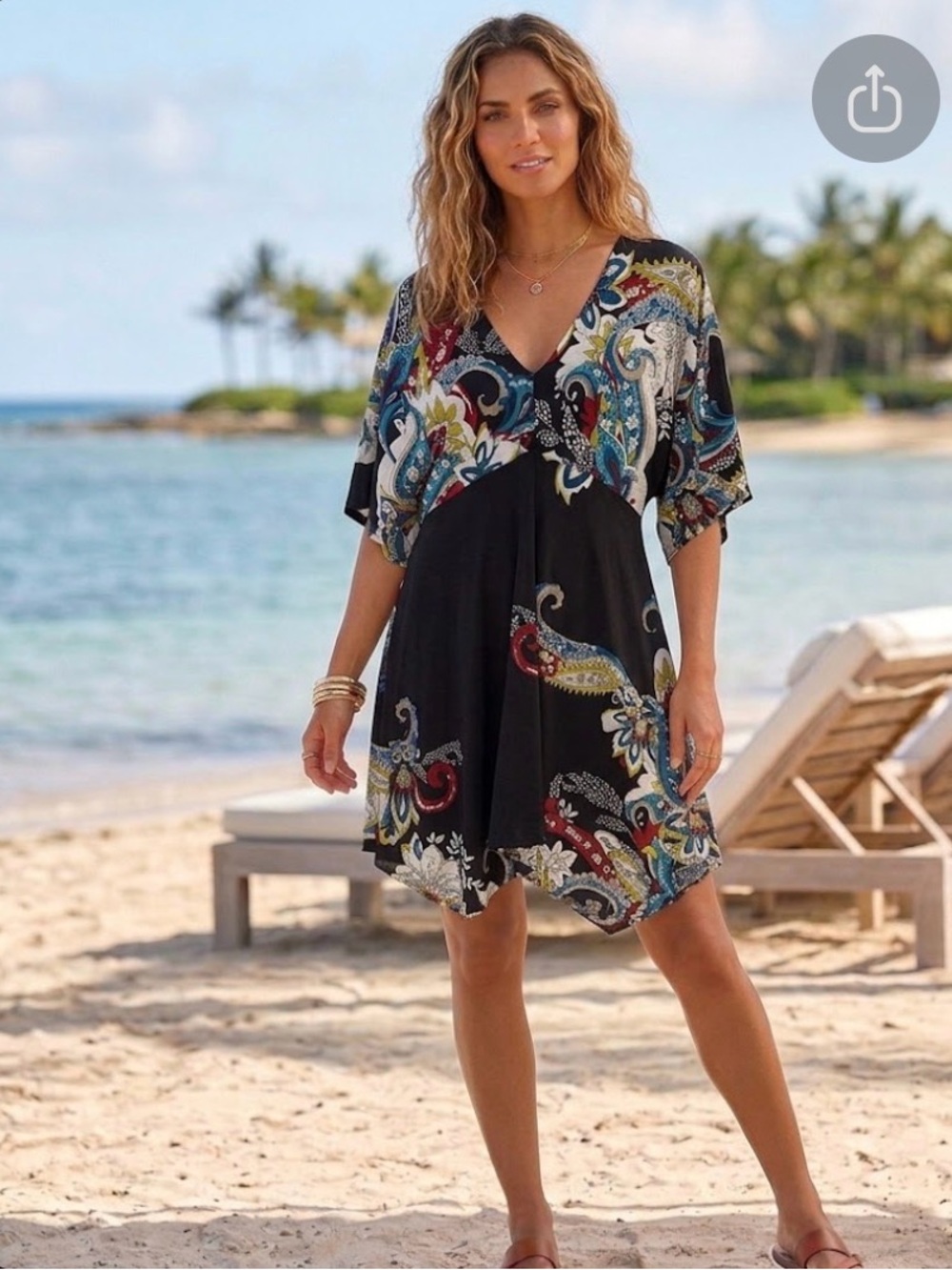 Charming Charlie Black Multicolor Asymmetrical Dress